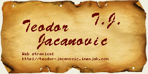 Teodor Jacanović vizit kartica
